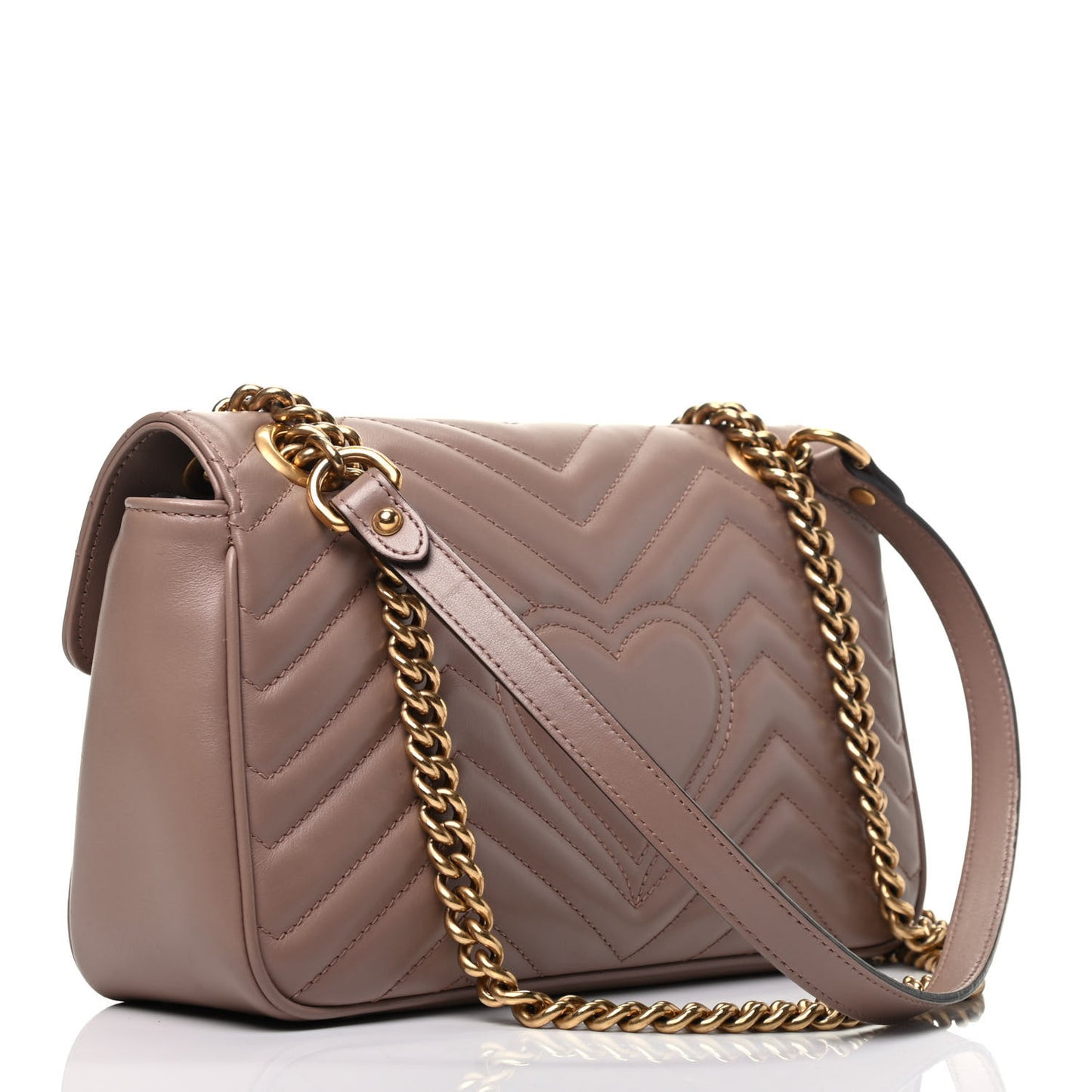Calfskin Matelasse Small GG Marmont Shoulder Bag Porcelain Rose