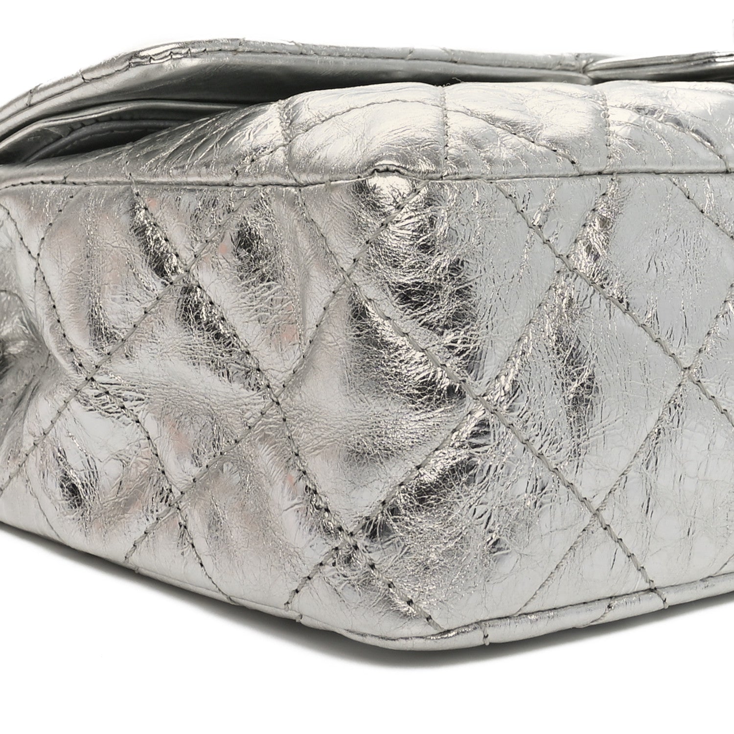 Chanel Metallic Aged Calfskin Quilted 2.55 Reissue 227 Flap Silver 9 of 10