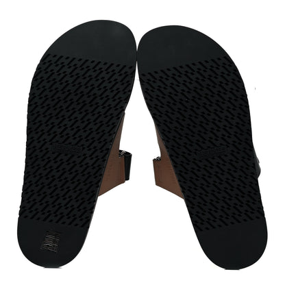 Hermes Calfskin Mens Chypre Sandals 45 Naturel Safari Black 5 of 8