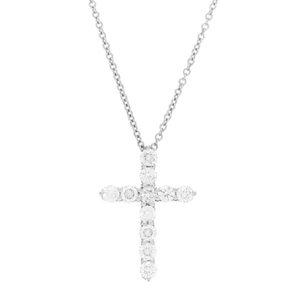 Tiffany Platinum Diamond Small Cross Pendant Necklace 4 of 5