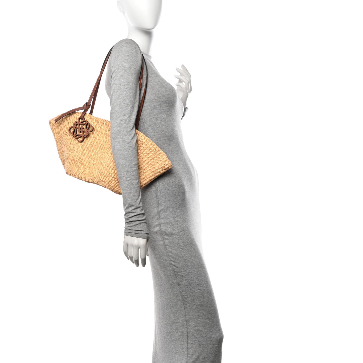 Calfskin Raffia Paulas Ibiza Small Shell Basket Tote Bag Natural Tan