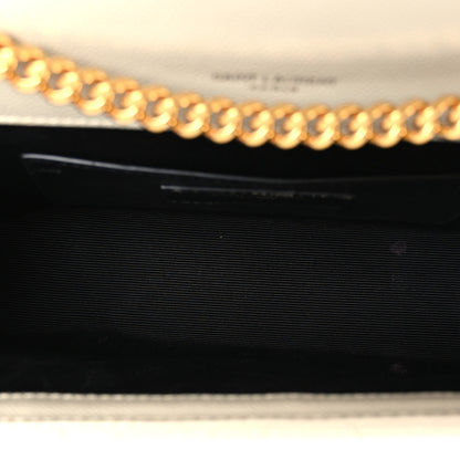 Saint Laurent Grain De Poudre Textured Mixed Matelasse Triquilt Small Monogram Satchel Crema Soft 5 of 10