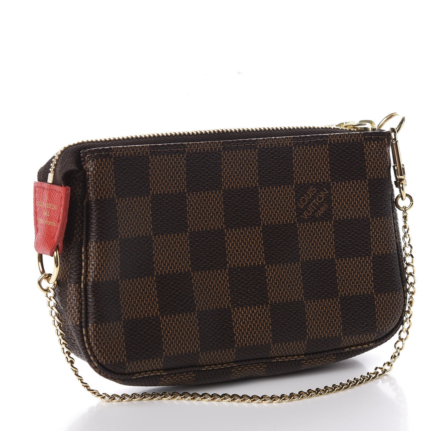 Damier Ebene 2019 Christmas Animation Mini Pochette Accessories Red