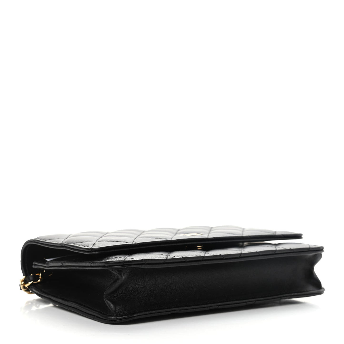 Lambskin Quilted Wallet On Chain WOC Black