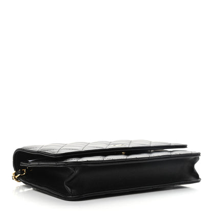 Chanel Lambskin Quilted Wallet On Chain WOC Black 4 of 15