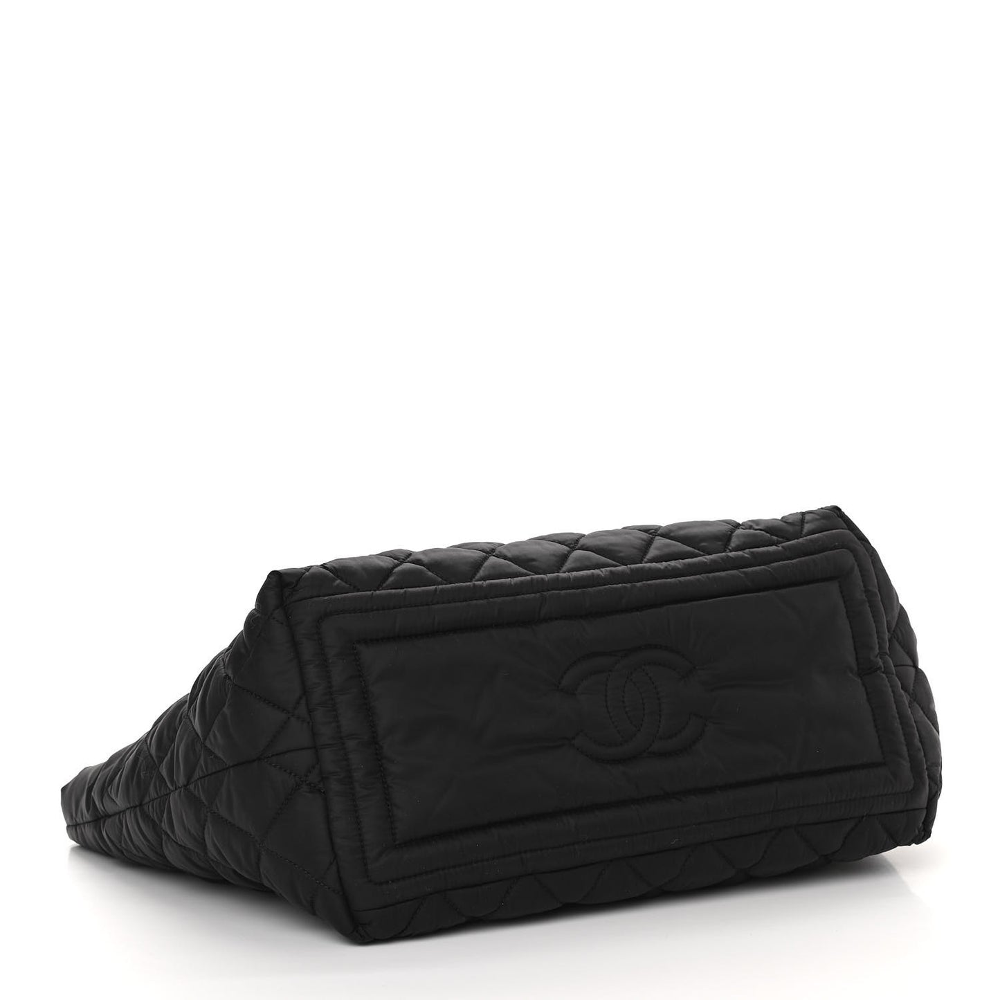 Nylon Quilted Small Coco Cocoon Tote Black
