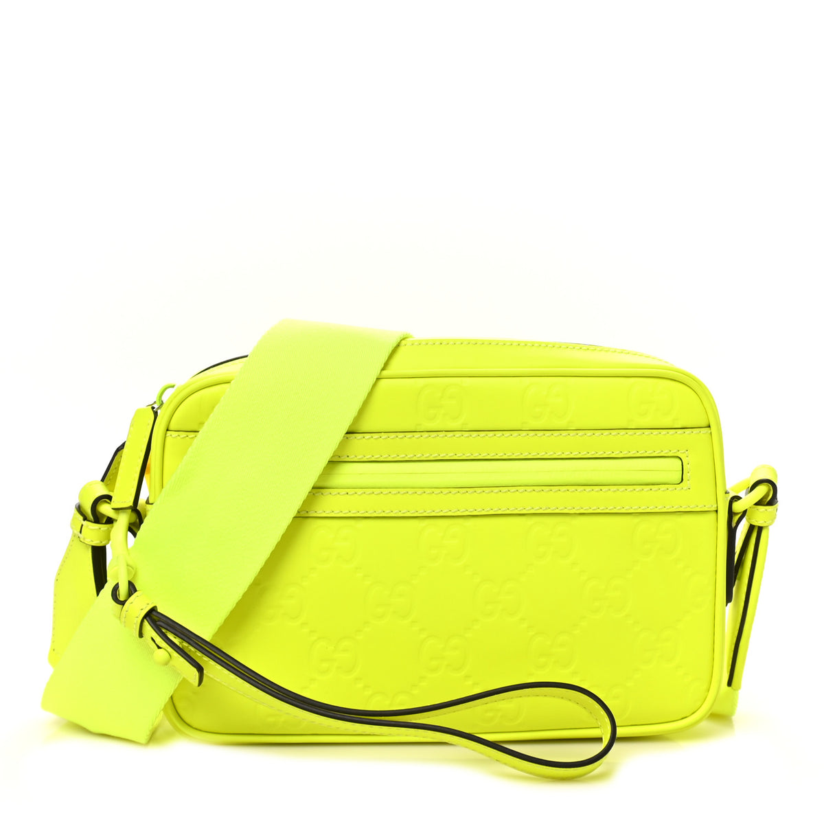 Rubber Effect Monogram GG Crossbody Bag Fluorescent Yellow