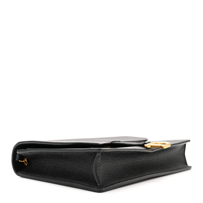 Christian Dior Grained Calfskin Saddle Chain Pouch Black 3 of 9