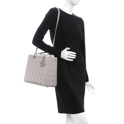 Christian Dior Lambskin Cannage Large Lady Dior Light Grey 2 of 9