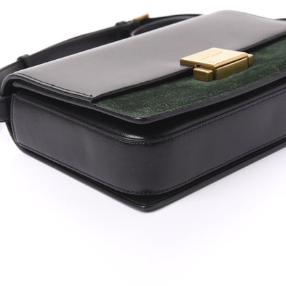 Saint Laurent Smooth Calfskin Suede Medium Bellechasse Black Dark Green 5 of 8