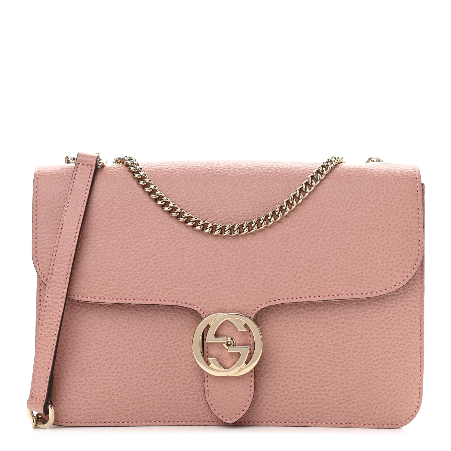 Gucci Dollar Calfskin Interlocking G Shoulder Bag Soft Pink 1 of 10