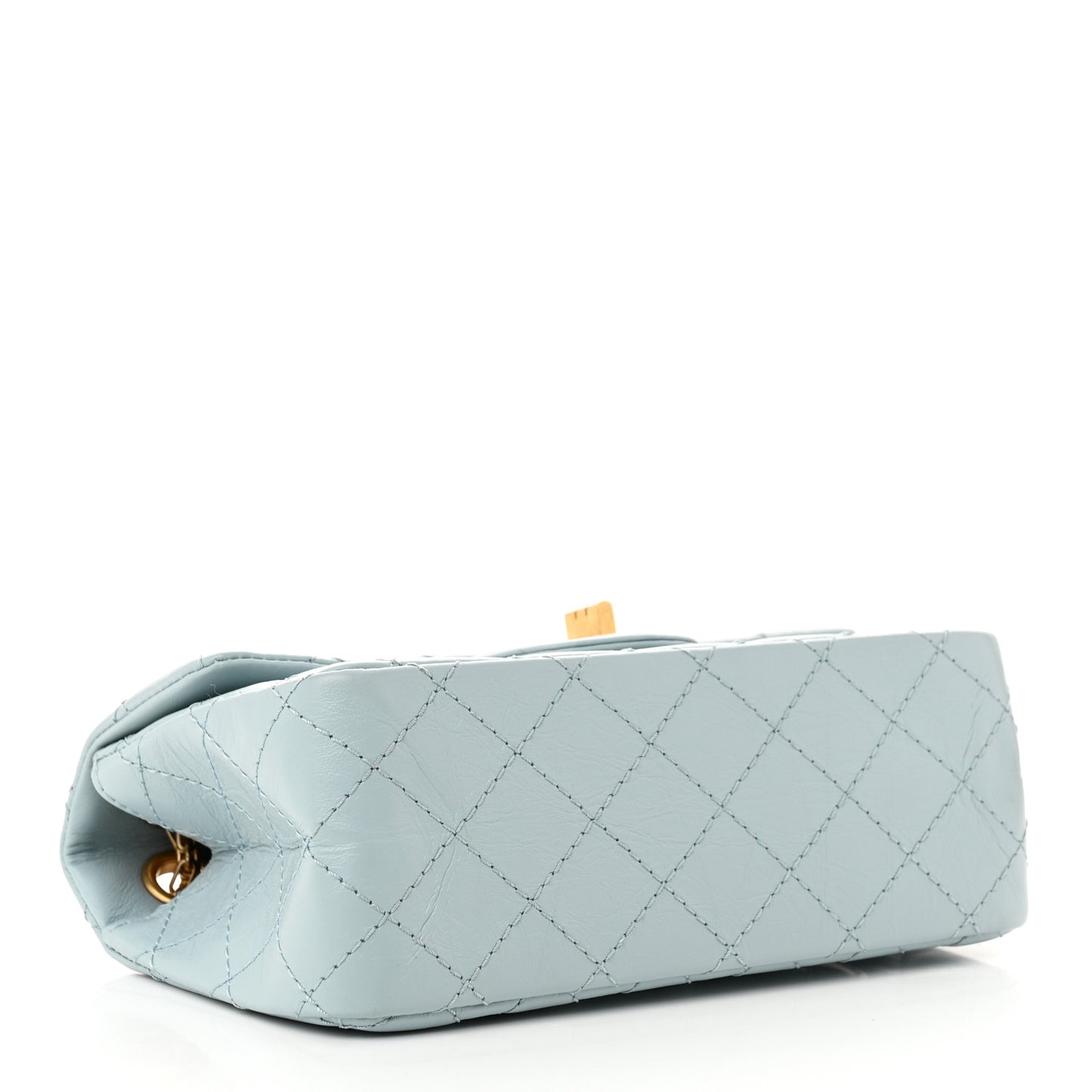 Aged Calfskin Quilted 2.55 Reissue Mini Flap Light Blue