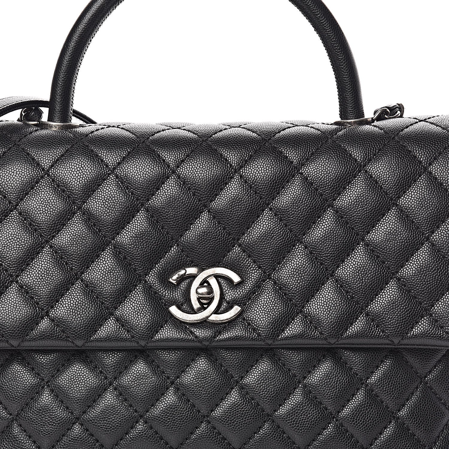 Chanel Caviar Quilted Medium Coco Handle Flap Black 11 of 12
