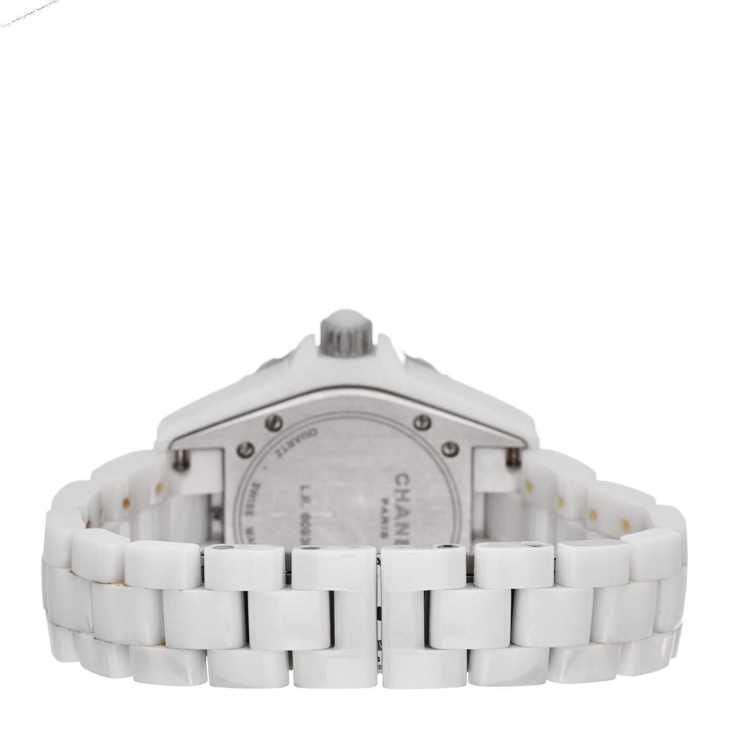 Chanel Stainless Steel Ceramic Diamond Pave Bezel 33mm J12 Quartz Watch White 3 of 4