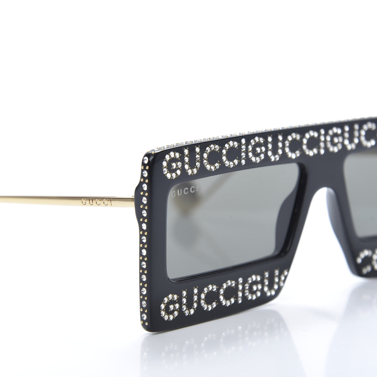 Acetate Crystal Mask-Frame Sunglasses GG0431S Black