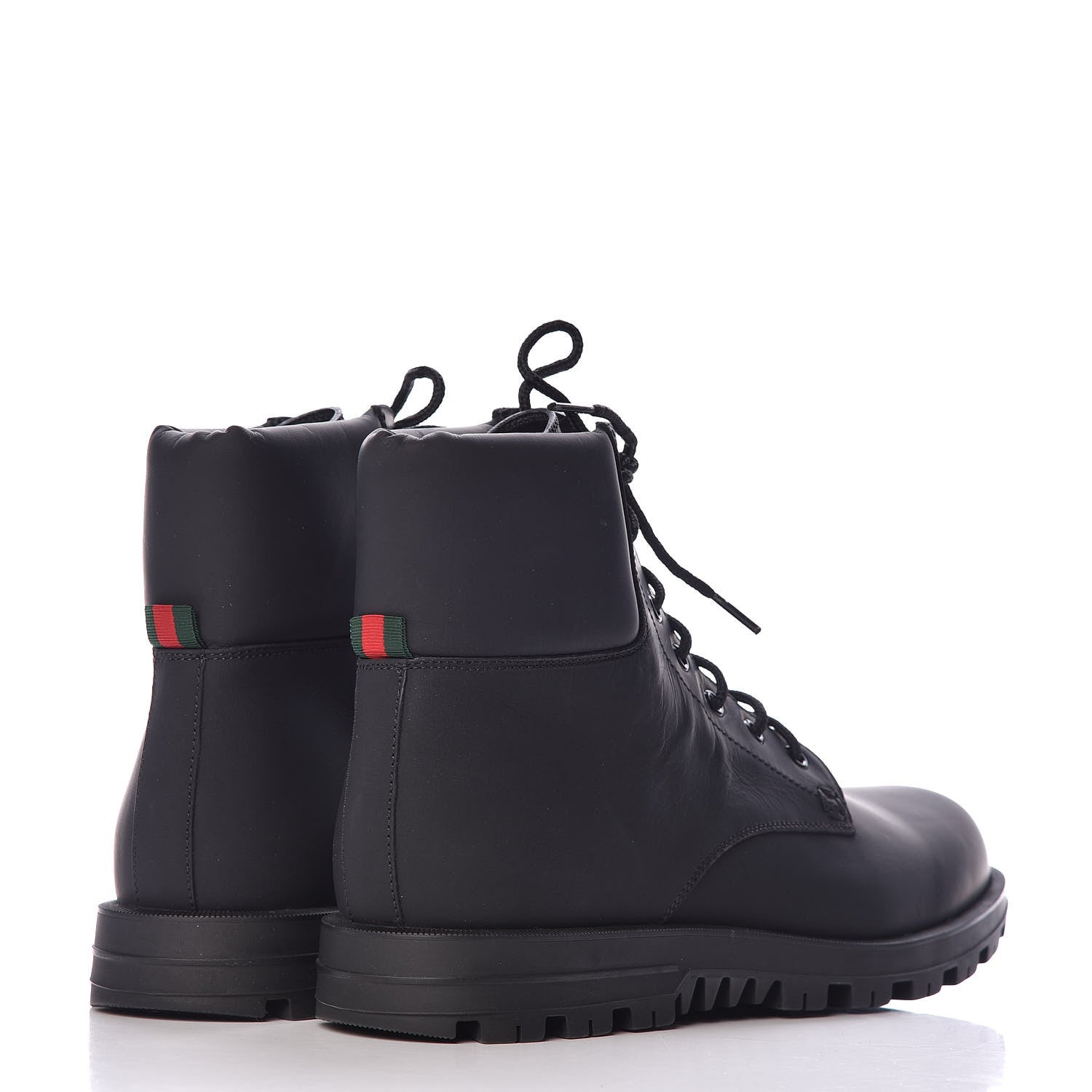 Gucci Rubberized Mens Lace Up Ankle Boots 8 Black 4 of 7