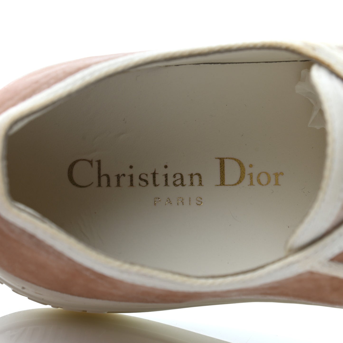 Velvet Walk'N'Dior Low Top Sneakers 38 Nude