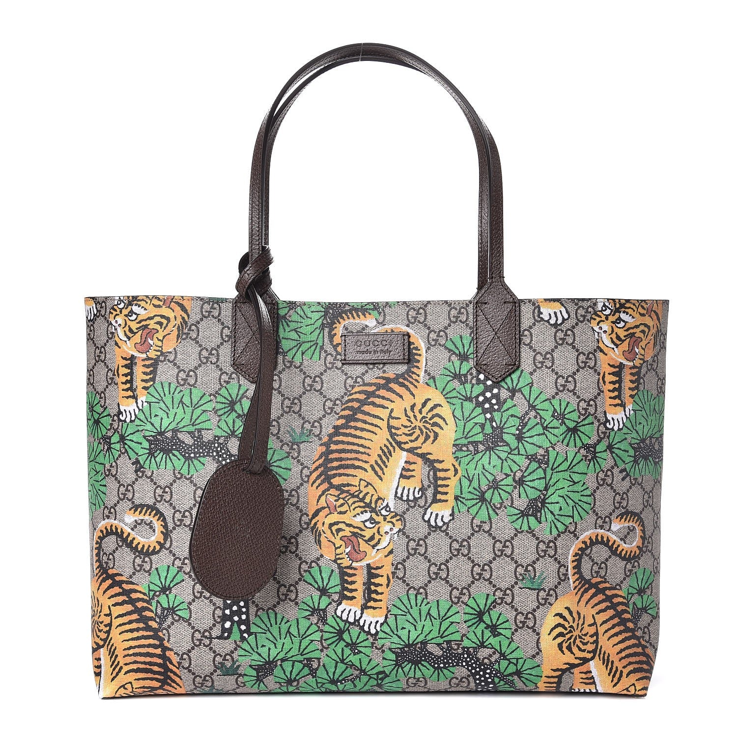 Gucci GG Supreme Monogram Bengal Medium Shopping Tote Beige Yard 1 of 6