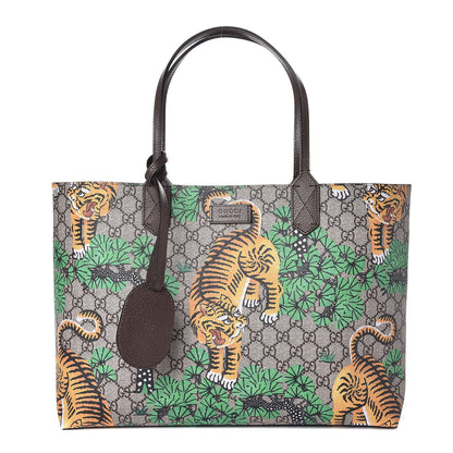 Gucci GG Supreme Monogram Bengal Medium Shopping Tote Beige Yard 1 of 6
