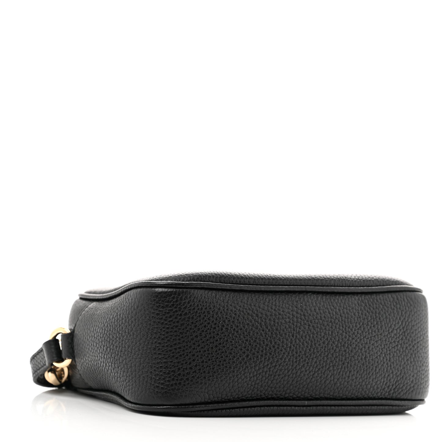 Pebbled Calfskin Small Soho Disco Bag Black