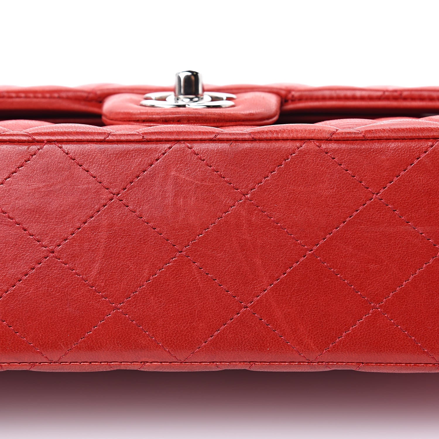 Chanel Lambskin Quilted Medium Double Flap Red 10 of 20
