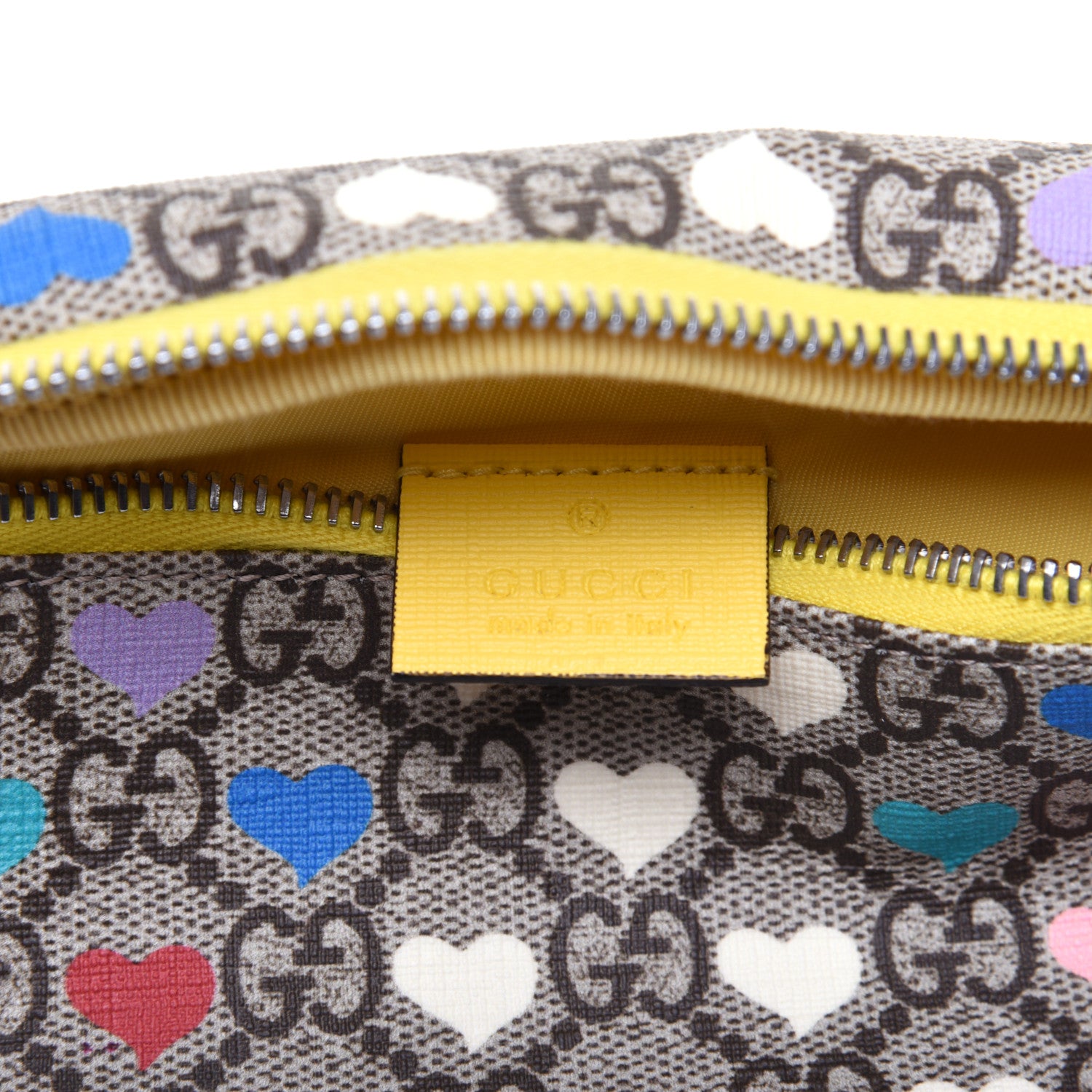 Gucci Soft GG Supreme Monogram Hearts Web Childrens Belt Bag Beige Ebony Multicolor Freesia 8 of 10