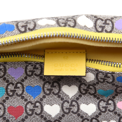 Gucci Soft GG Supreme Monogram Hearts Web Childrens Belt Bag Beige Ebony Multicolor Freesia 8 of 10