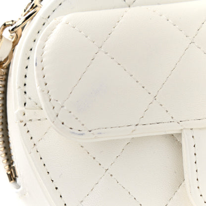 Chanel Lambskin Quilted CC In Love Heart Clutch With Chain White 12 of 13