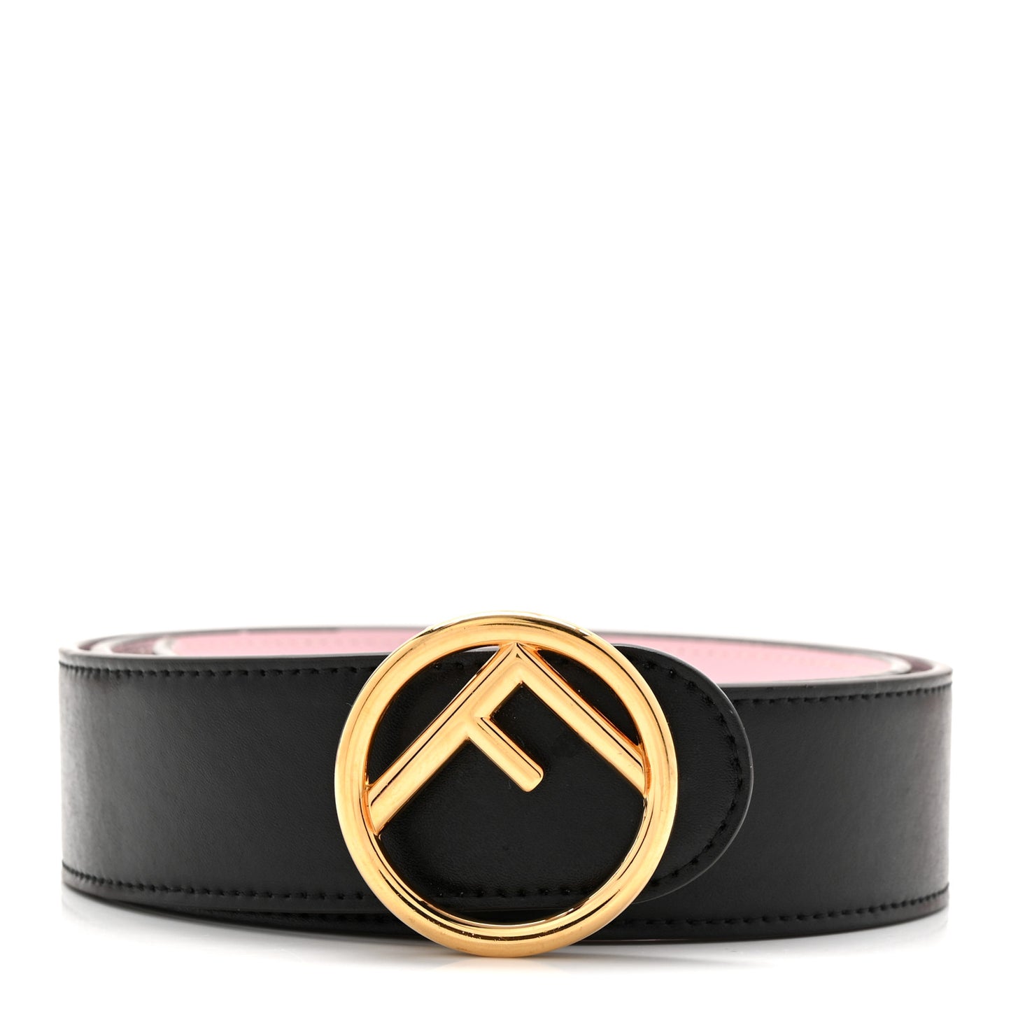 Vitello Liberty F is Fendi Bi-Color Reversible Belt Black Peonia