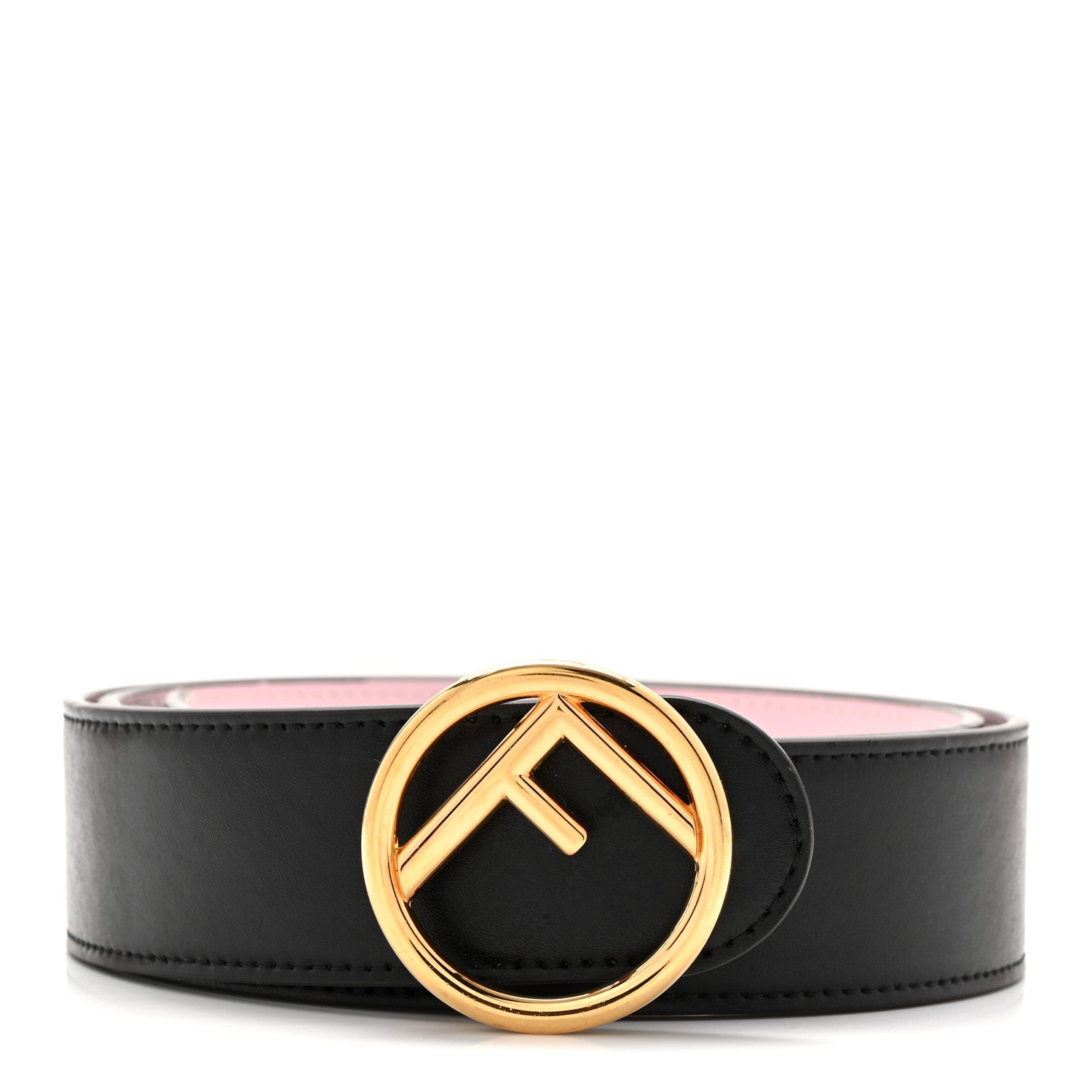 Fendi Vitello Liberty F is Fendi Bi-Color Reversible Belt Black Peonia 1 of 6