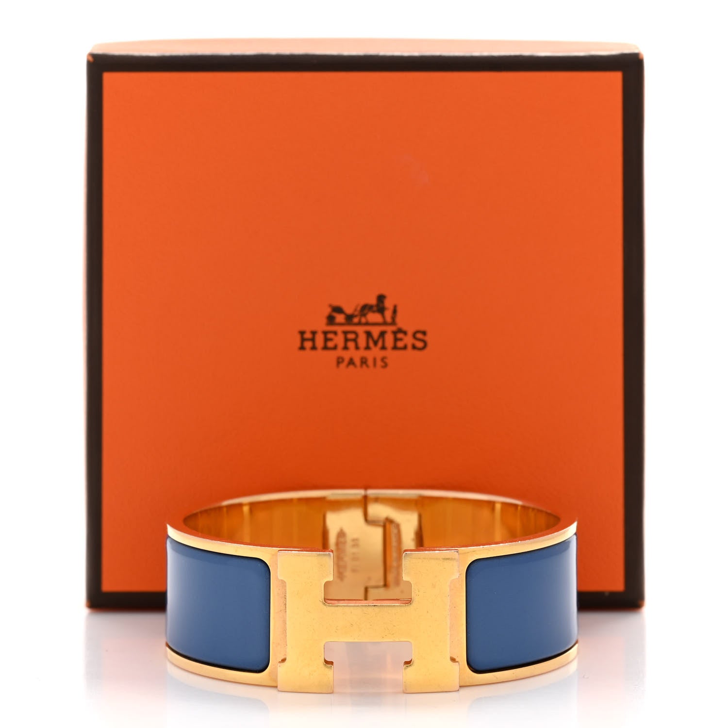 Hermes Enamel Wide Clic Clac H Bracelet PM Bleu Transat 5 of 5