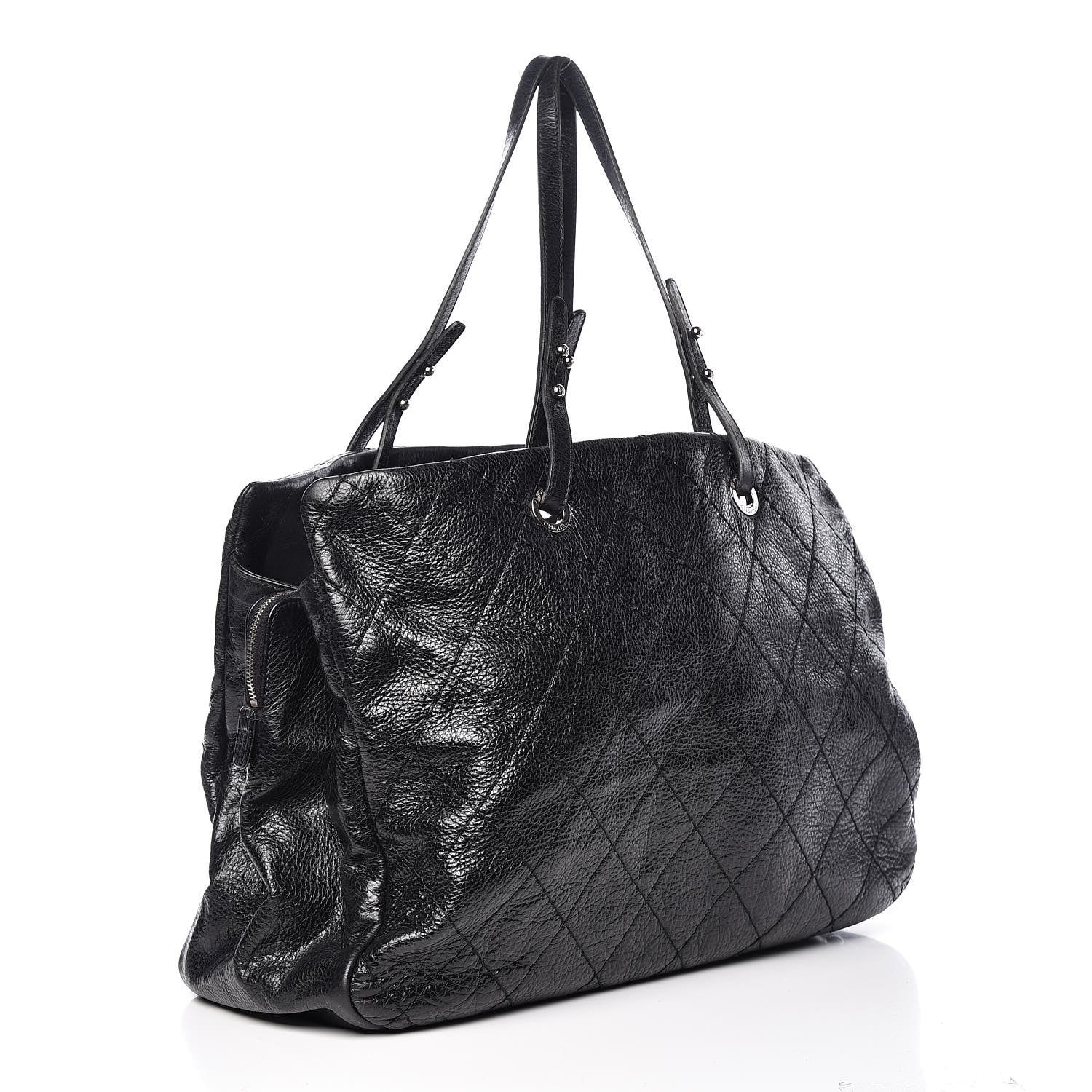 Chanel Glazed Calfskin XL On The Road Tote Black 3 of 9
