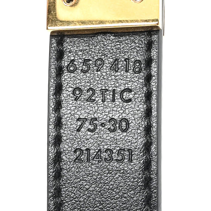 Gucci Calfskin GG Supreme Monogram Double G Reversible 20mm Belt 75 30 Beige Ebony Black 3 of 5