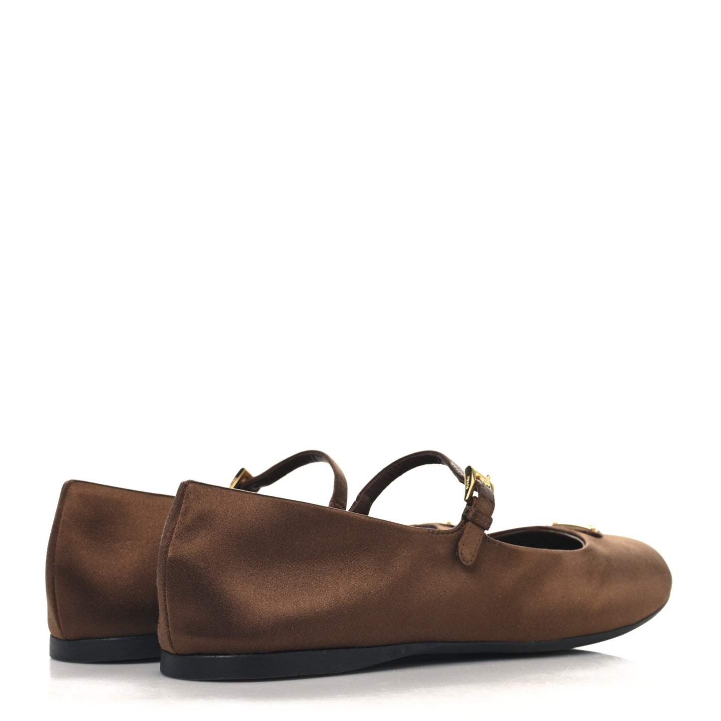 Satin Triangle Ballerina Flats Tabacco