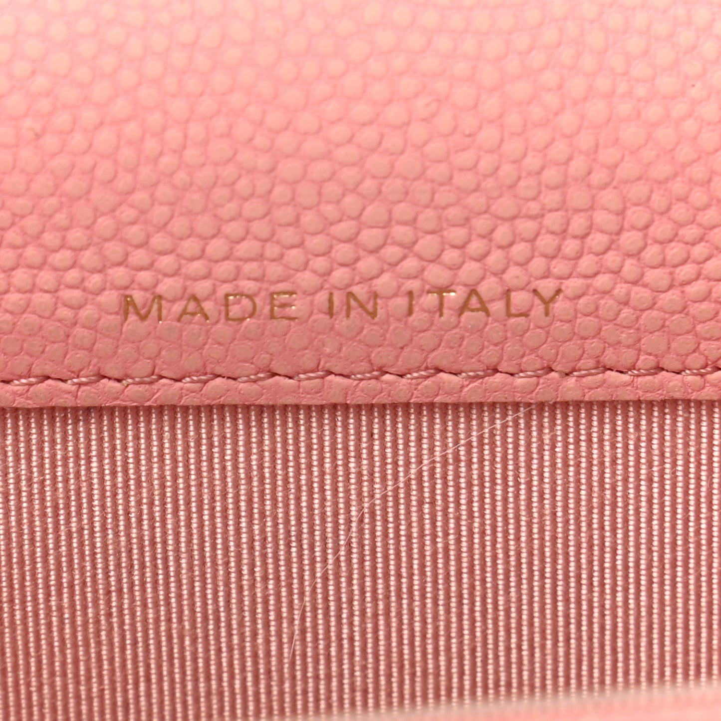 Caviar Chevron Quilted Flap Card Holder Pink