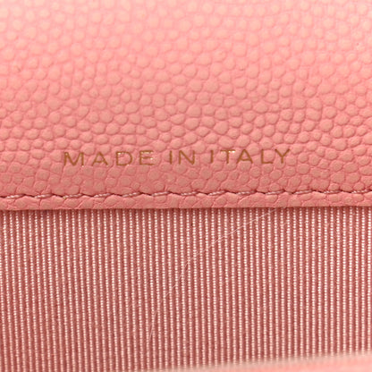 Chanel Caviar Chevron Quilted Flap Card Holder Pink 7 of 8