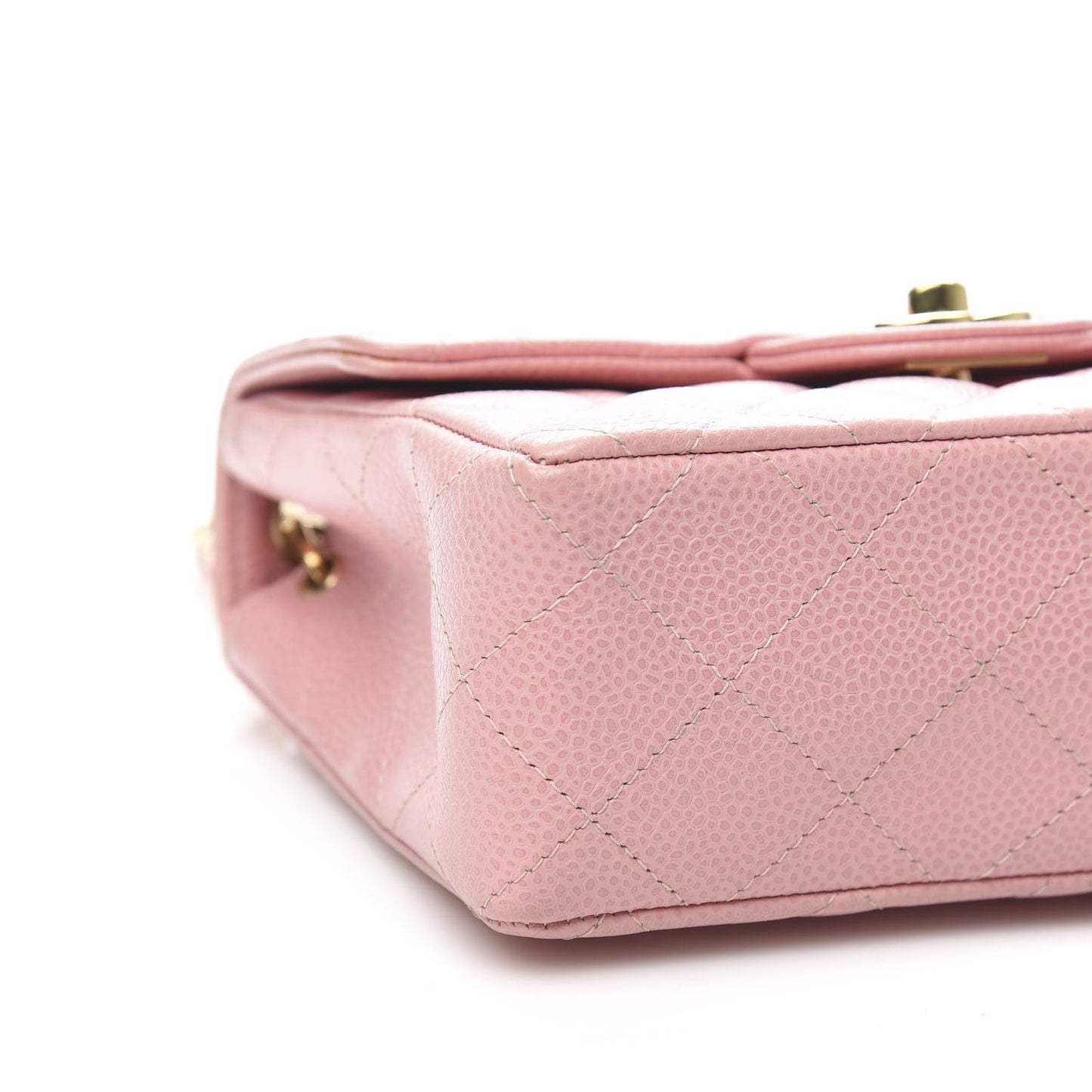 Caviar Quilted Mini Square Flap Pink