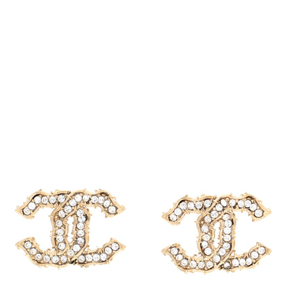 Chanel Crystal CC Earrings Gold 1 of 6