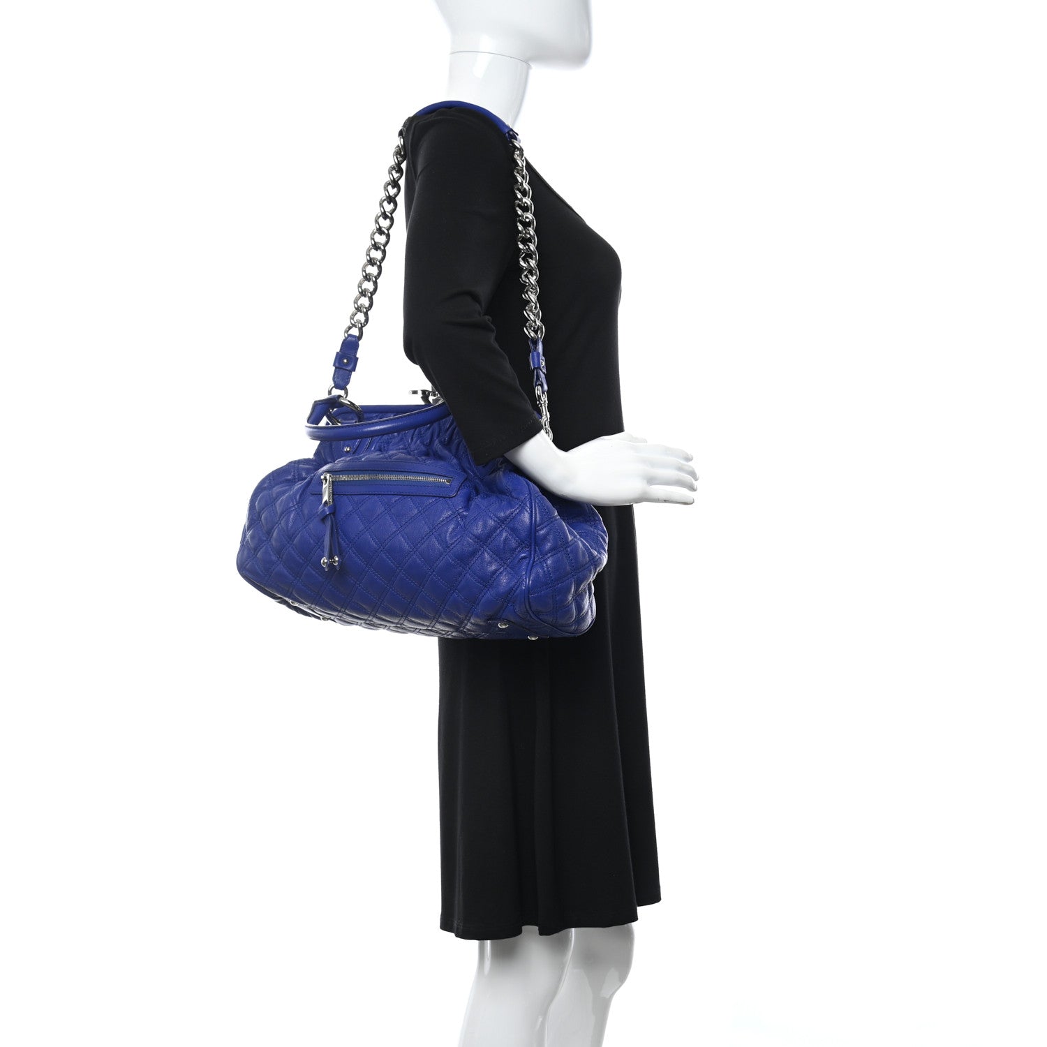 Marc Jacobs Calfskin Quilted Stam Blue 2 of 10