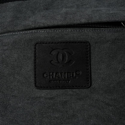 Chanel Washed Toile Calfskin Quilted Trolley Black 6 of 10