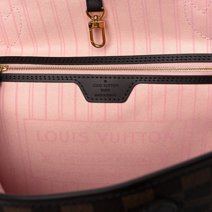 Louis Vuitton Damier Ebene Neo Neverfull MM Rose Ballerine 6 of 12