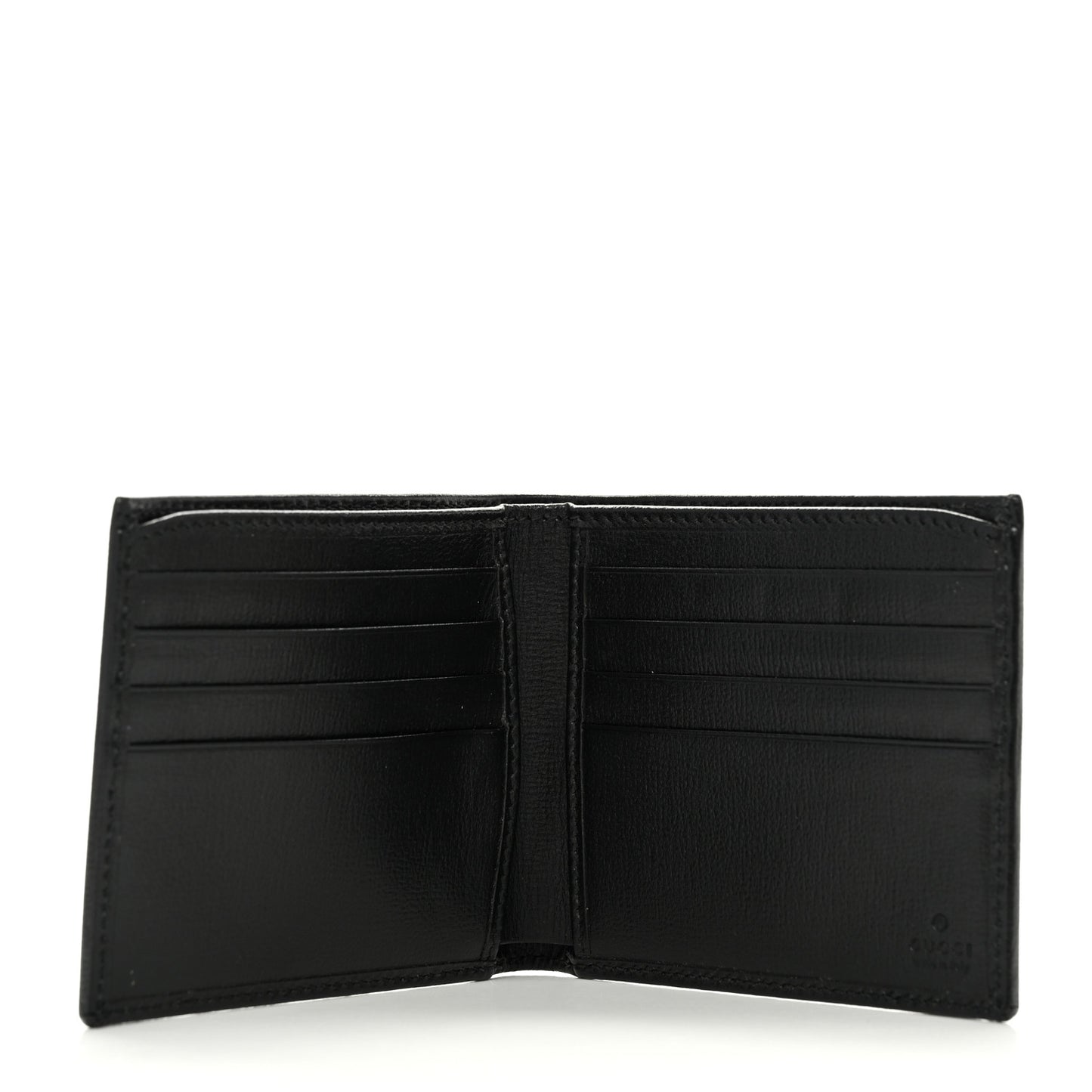 GG Supreme Monogram Azalea Calfskin Retro Interlocking G Bi-Fold Wallet Black