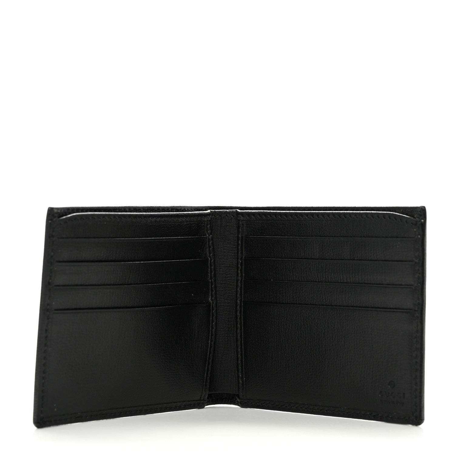 Gucci GG Supreme Monogram Azalea Calfskin Retro Interlocking G Bi-Fold Wallet Black 5 of 8