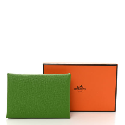 Hermes Epsom Calvi Duo Card Case Vert Yucca 7 of 7