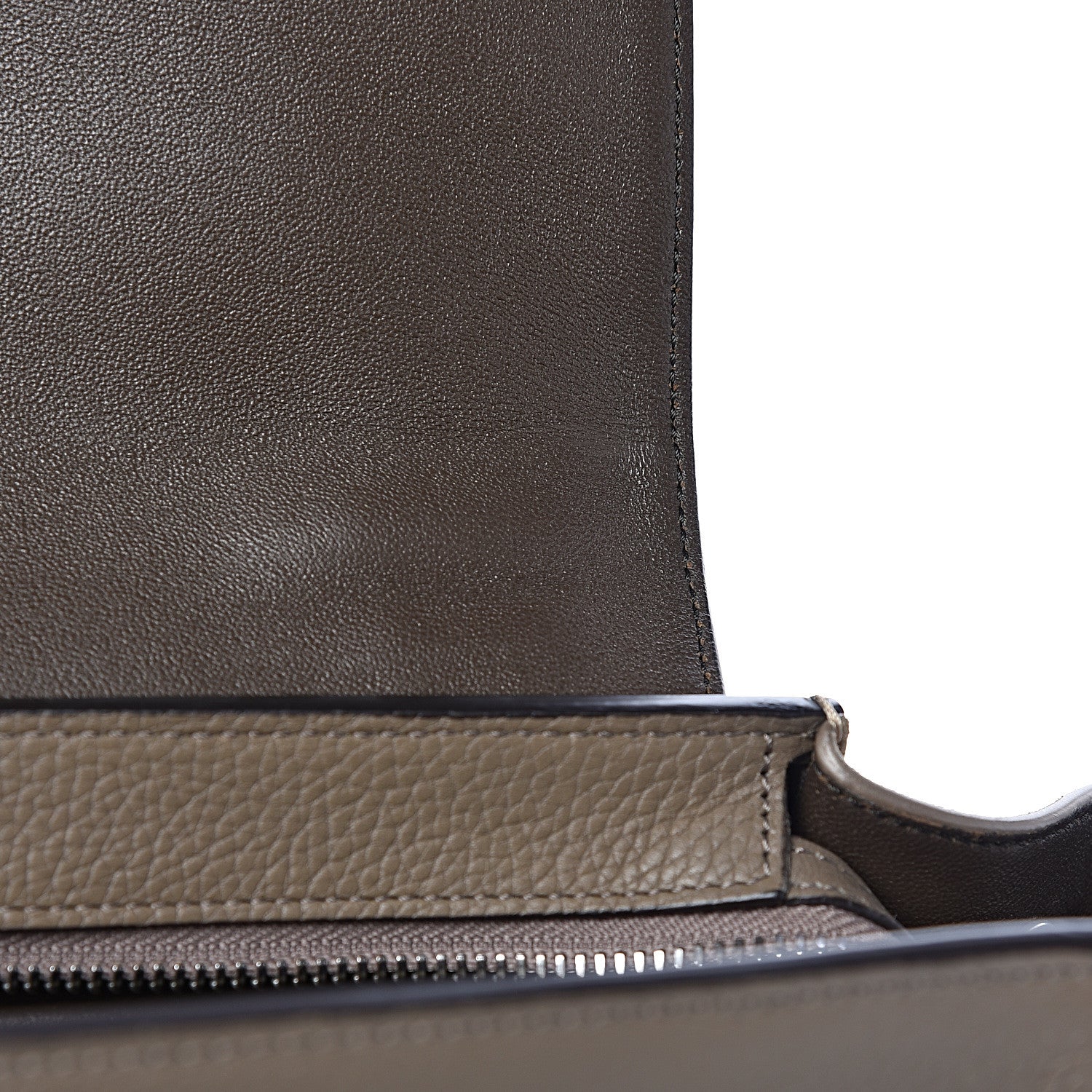 Celine Drummed Calfskin Suede Small Trapeze Souris 8 of 11