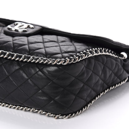 Chanel Washed Lambskin Quilted Maxi Chain Around Flap Black 6 of 12