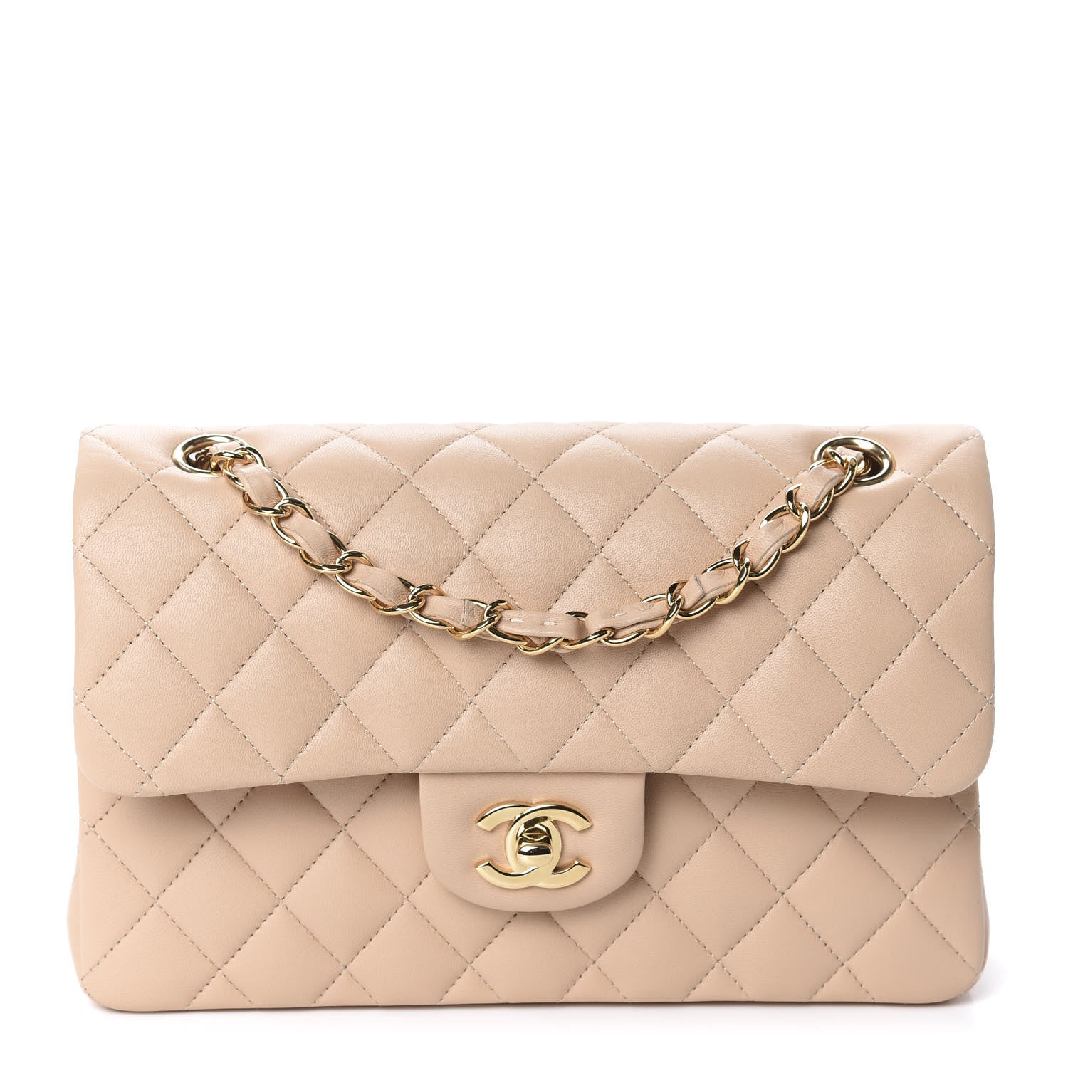Chanel Lambskin Quilted Small Double Flap Beige 1 of 11