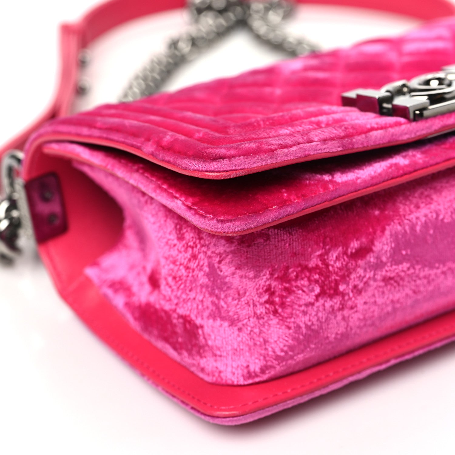 Chanel Velvet Quilted Small Boy Flap Pink 9 of 11