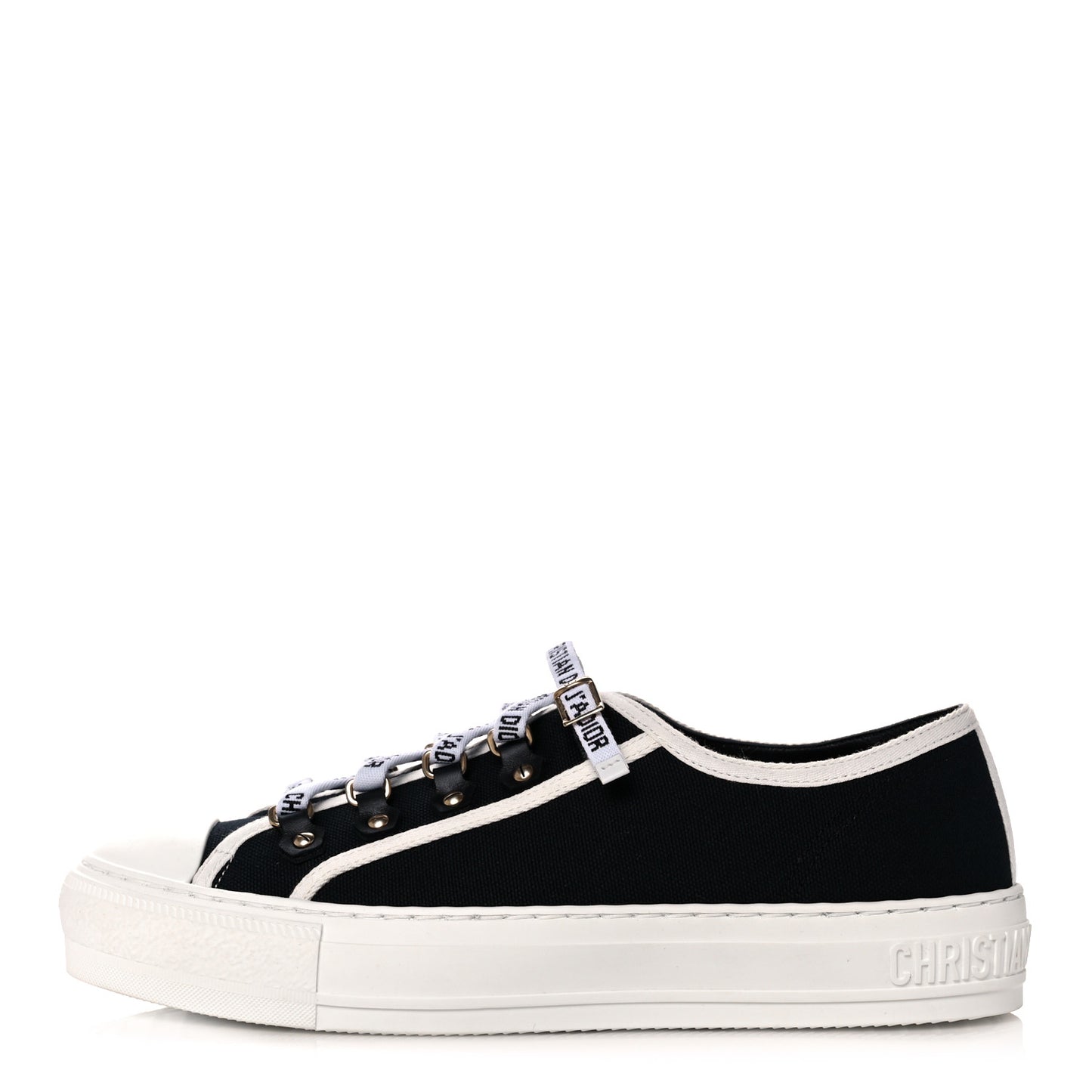 Canvas Walk'N'Dior Low Top Sneakers 38 Black
