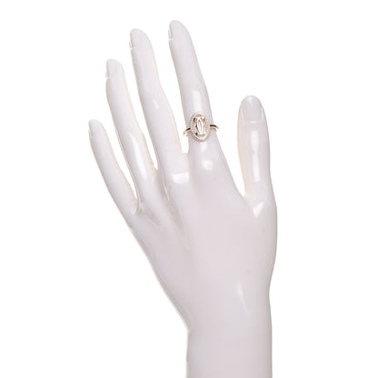 Cartier 18K Pink Gold Diamond Logo Double C Ring 49 4.75 2 of 7